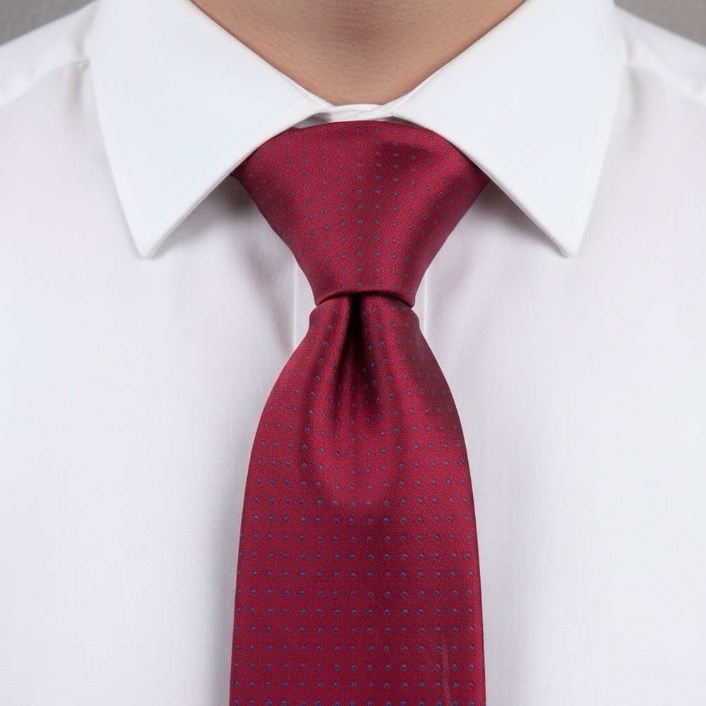Charvet Place Vendome Necktie Mens Red Silk Micro Dot Woven Luxury